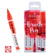 Red, Ecoline Brush Pen, Talens, 5 kol.