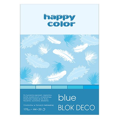 Blok DECO Blue A4 Happy Color, 170g