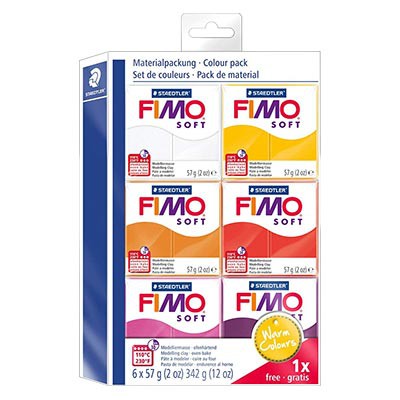 Warm colours Fimo soft, 6 x 57g