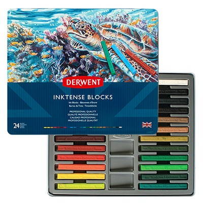 Tusz w sztabach Inktense Blocks, Derwent, 24 kolory