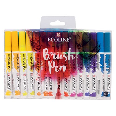 Ecoline Brush Pen, Talens, zestaw 30 kol.