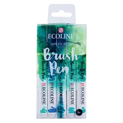 Green Blue, Ecoline Brush Pen, Talens, 5 kol.
