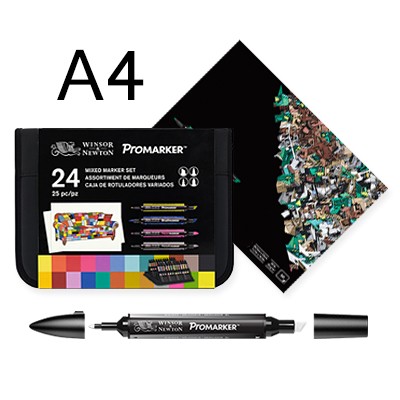 Mixed Marker Complete Set A4 – pisaki i blok A4