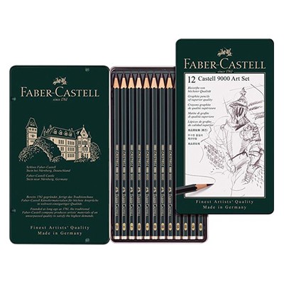 Ołówki rysunkowe Castell 9000 Art, Faber-Castell, 12 sztuk