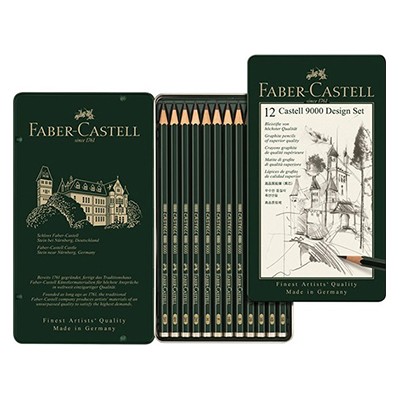 Ołówki rysunkowe Castell 9000 Design, Faber-Castell, 12 sztuk