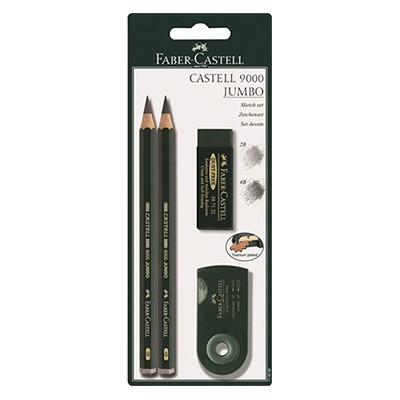 Zestaw rysunkowy Castell 9000 Jumbo, Faber-Castell, 4 elementy