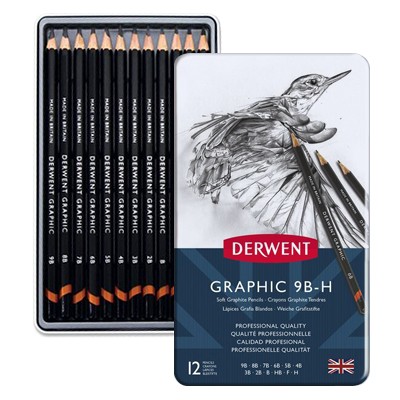 Ołówki rysunkowe Graphic Soft, Derwent, 12 sztuk