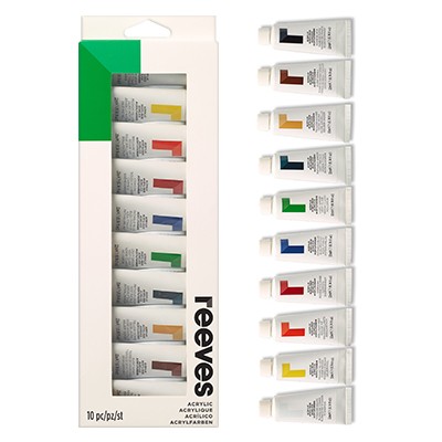 Farby akrylowe zestaw firmy Reeves, 10 x 22ml