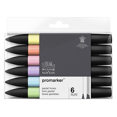 Pastel tones, zestaw pisaków Promarker W&N, 6 sztuk
