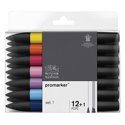 Promarker set 1, zestaw pisaków Promarker W&N, 13 sztuk