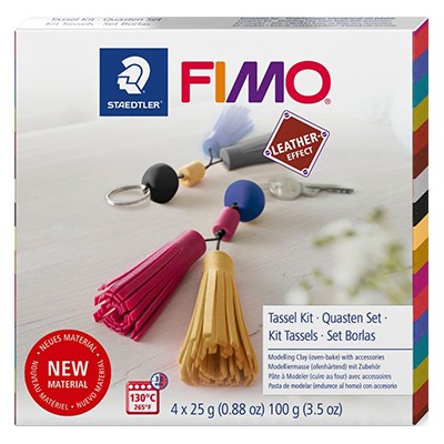 Modelina Fimo Leather, Tassel Kit, 4 x 25 g