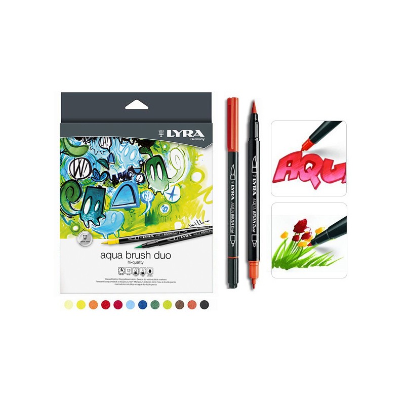 Lyra Aqua Brush Duo Brush Markers - Set of 12  