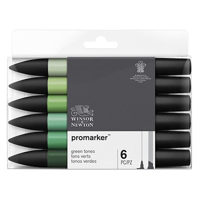 Green Tones, zestaw pisaków Promarker 6 szt.