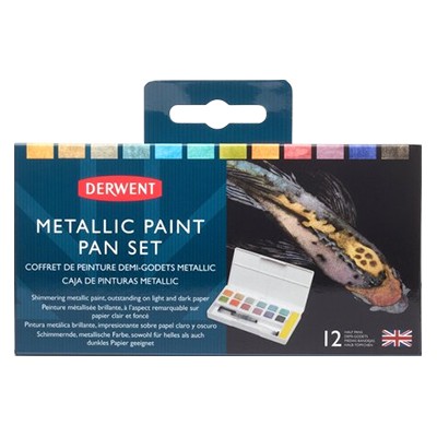 Metallic Paint Pan Set, Derwent, 12 kol.