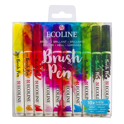 Bright, Ecoline Brush Pen, Talens, 10 kol.