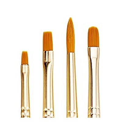 Pędzle Simply Gold Taklon Daler Rowney, syntetyki, zestaw 4szt