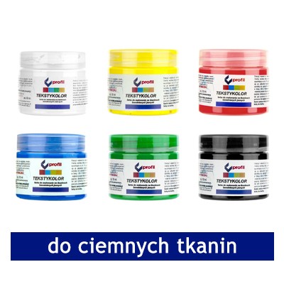 Zestaw farb do tkanin ciemnych Profil, 6 x 50ml