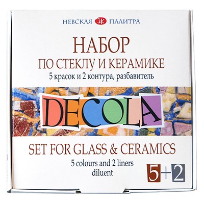 Farby do szkła i ceramiki Decola, 8 elementów