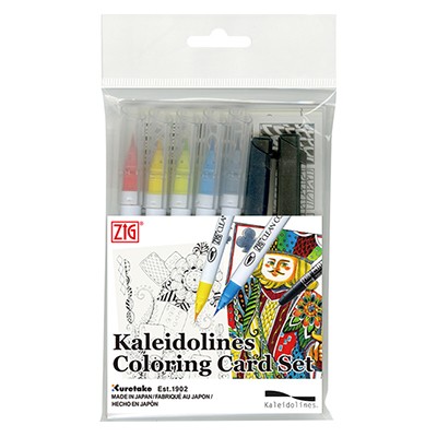 kaleidolines coloring card set kuretake