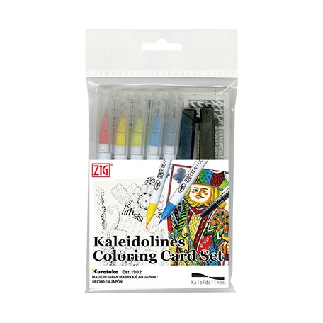 kaleidolines coloring card set kuretake