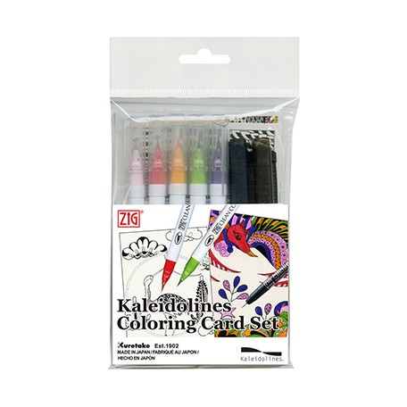 kaleidolines coloring card set kuretake