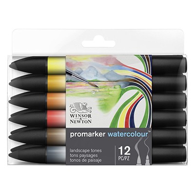 Promarker Watercolour Landscape tones, 12 kol.