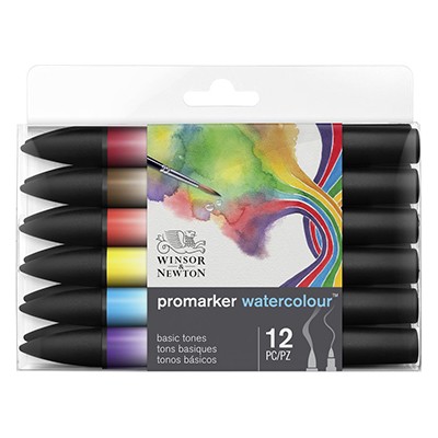 Promarker Watercolour Basic tones, 12 kol.