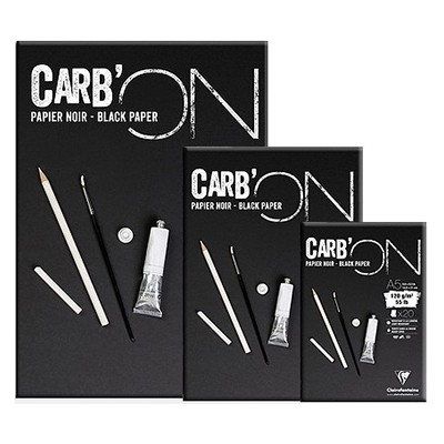 Blok rysunkowy Carb'ON - czarny papier, 20ark. A5, 120g