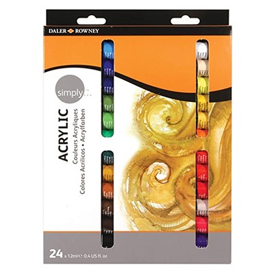 Farby akrylowe Simply Daler-Rowney, 24 x 12ml