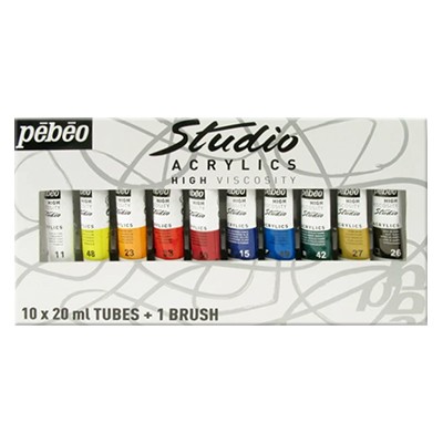 Farby akrylowe Studio Acrylics, Pebeo, 10x20ml