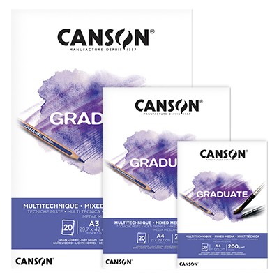Blok Canson Graduate Mixed Media, A3, 200 g, 20 ark.