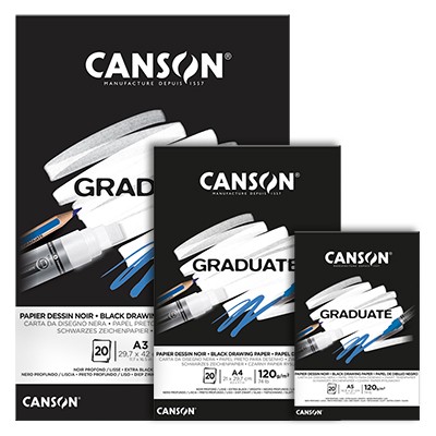 Blok Canson Graduate Black A3, 120 g, 20 ark.