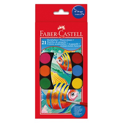 Farby akwarelowe 30mm, Faber-Castell, 21 kolorów