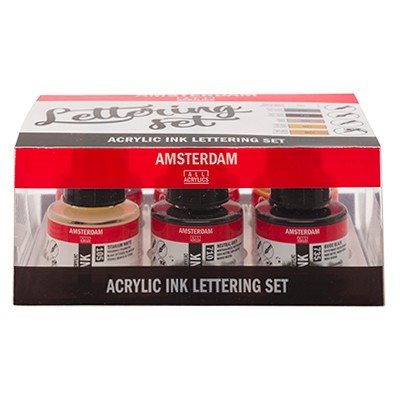 Tusz akrylowy Amsterdam Lettering Set 6 x 30 ml