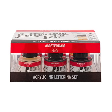 acrylic ink talens lettering set