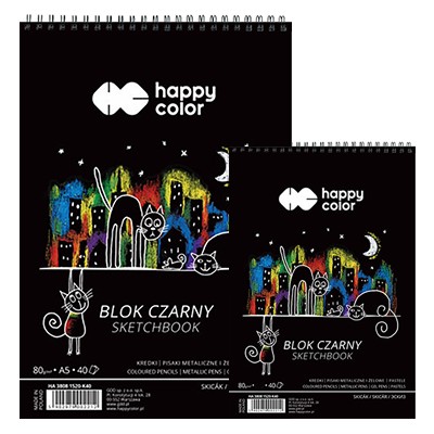 Blok z czarnym papierem Happy Color