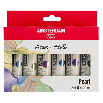 Farby akrylowe Talens Amsterdam Pearl, 6 x 20 ml