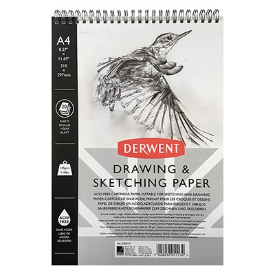 Szkicownik na spirali Derwent, 30 kartek A4, 165 g