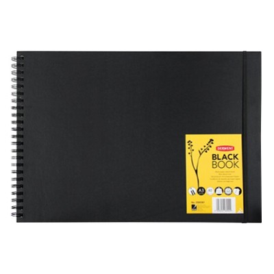 Szkicownik na spirali Black Book, Derwent, A3 poziom, 200g