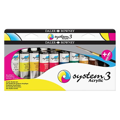 System 3, zestaw farb akrylowych 10 x 37 ml