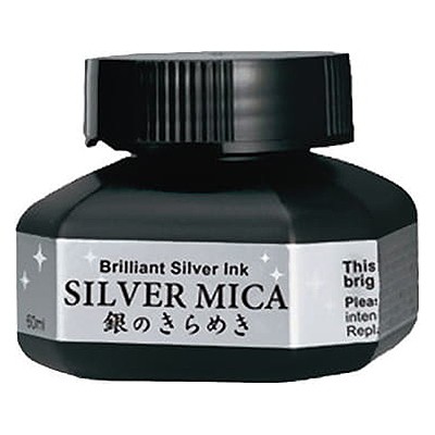 silver mica kuretake srebrny tusz