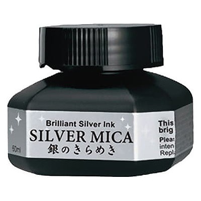 Silver Mica, srebrny tusz do kaligrafii, Kuretake, 60ml