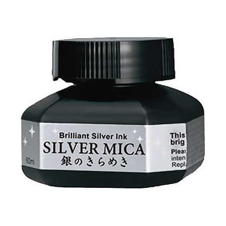 silver mica kuretake srebrny tusz