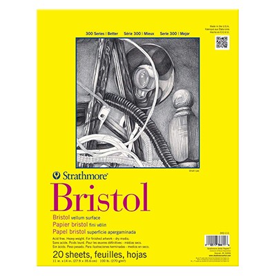 Blok Bristol vellum, Strathmore, 27,9 x 35,6 cm