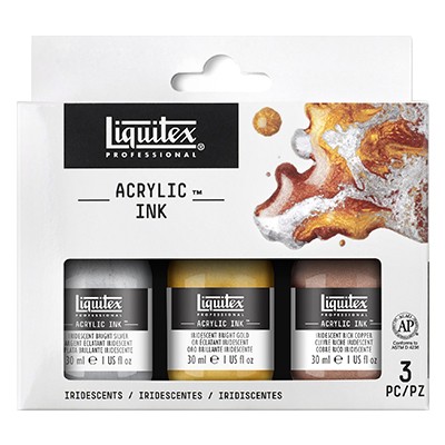 Zestaw 3 tuszy akrylowych Iridescent, Liquitex 3 x 30 ml