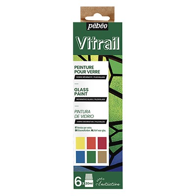 Farby witrażowe Vitrail, Pebeo, 6x20ml