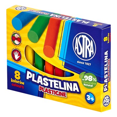 Plastelina, Astra, zestaw 8 kolorów