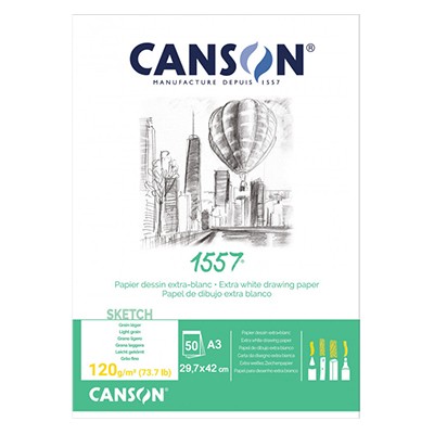 Szkicownik Canson 1557, 50 kartek A3, 120g