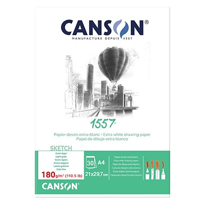 Blok rysunkowy Canson 1557, 30 kartek A4, 180g