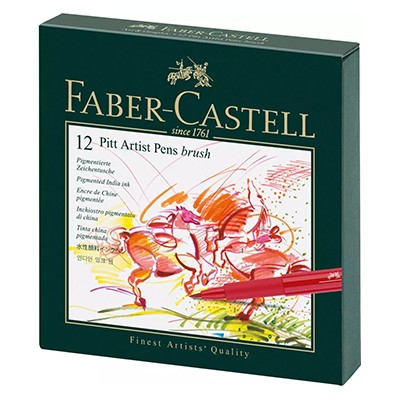 Pitt artist pen Faber Castell, zestaw 12 kolorów